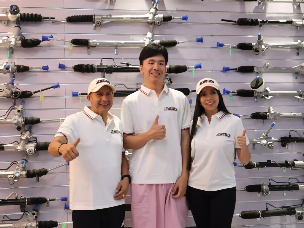 Auto parts wholesaler visiting JCMSTECH for steering rack sourcing