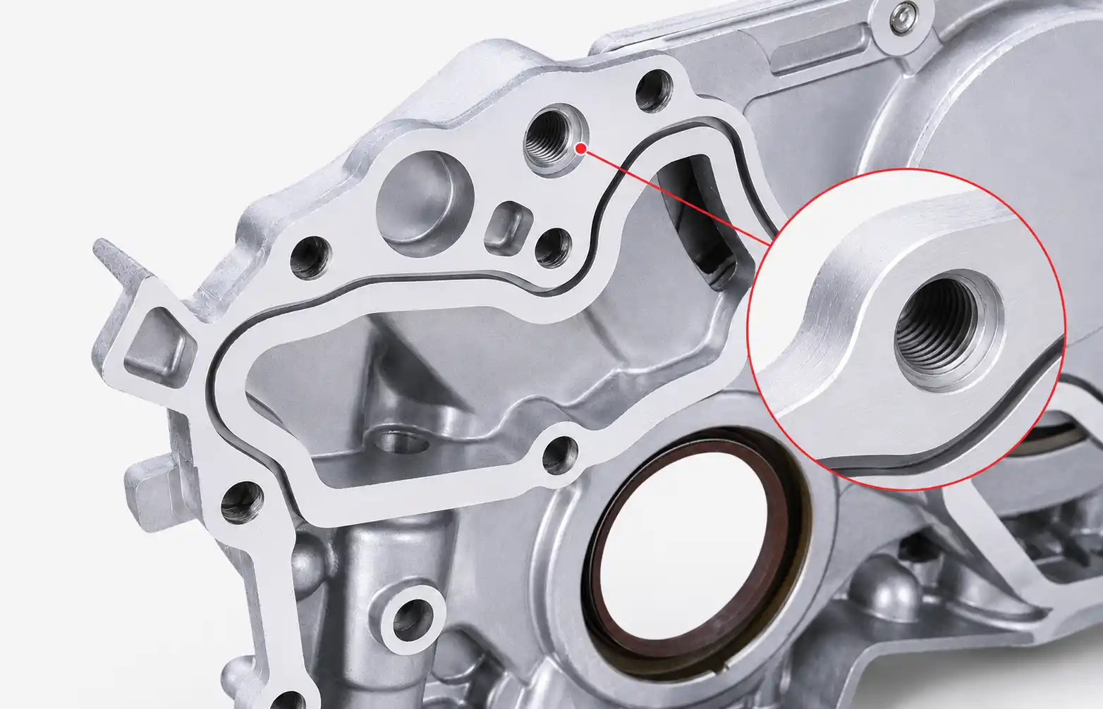 Oil pump mounting points for accurate vehicle fitment