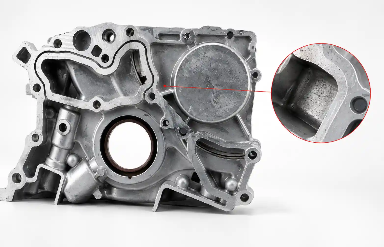 Oil pump housing with durable metal construction