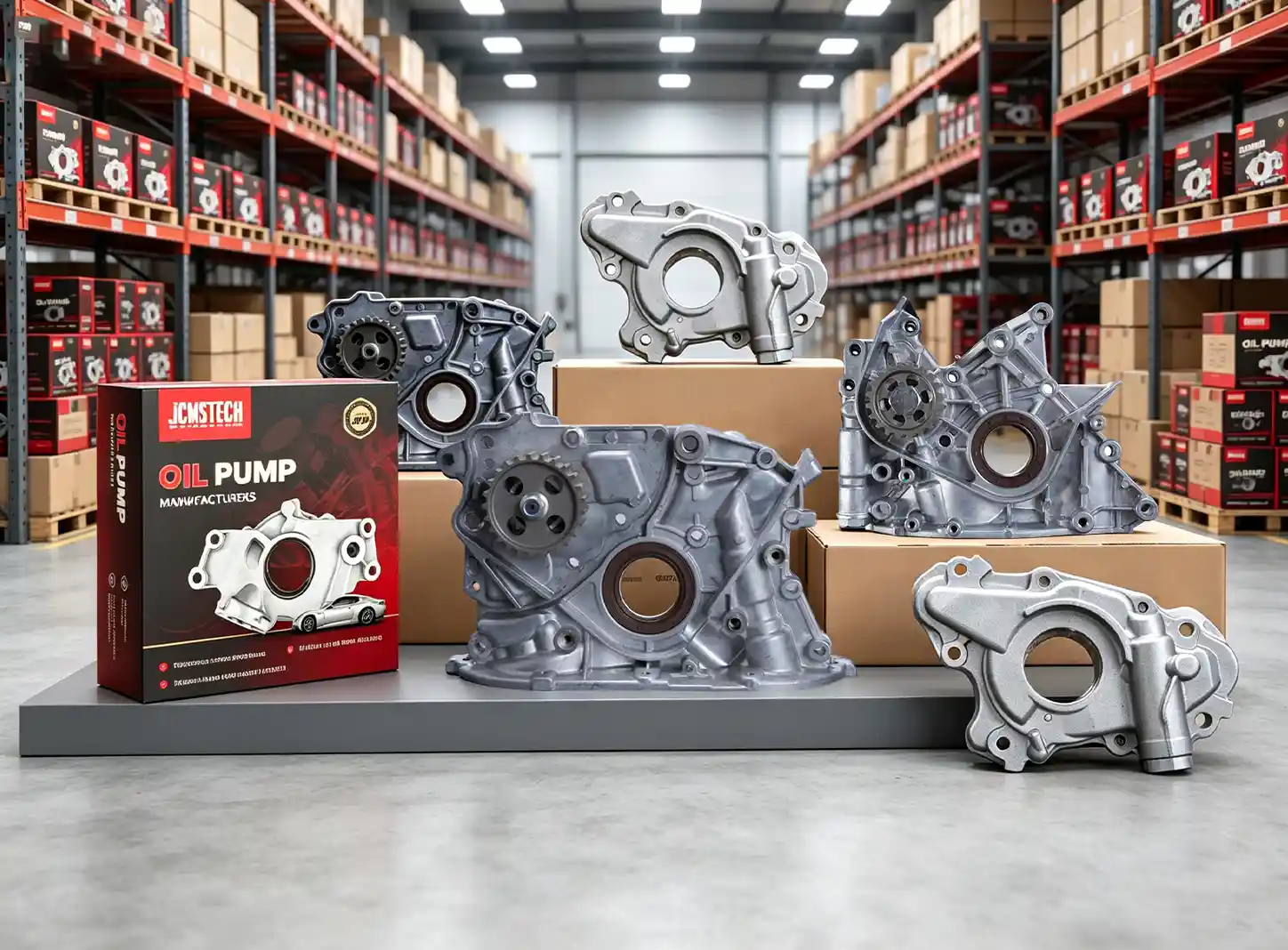Oil pump products prepared for shipment